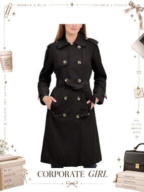 Women's Mid-Length Double-Breasted Belted Trench Coat